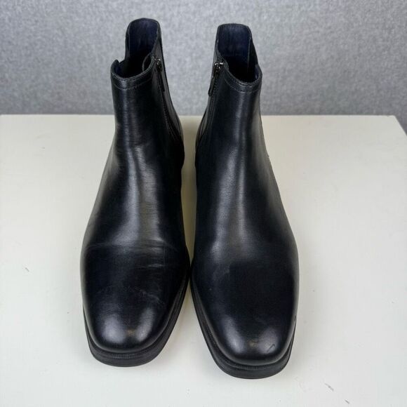 Cole Haan Signature Men's 7.5 Black Leather Side Zipper Ankle Booties Boots - Picture 3 of 10